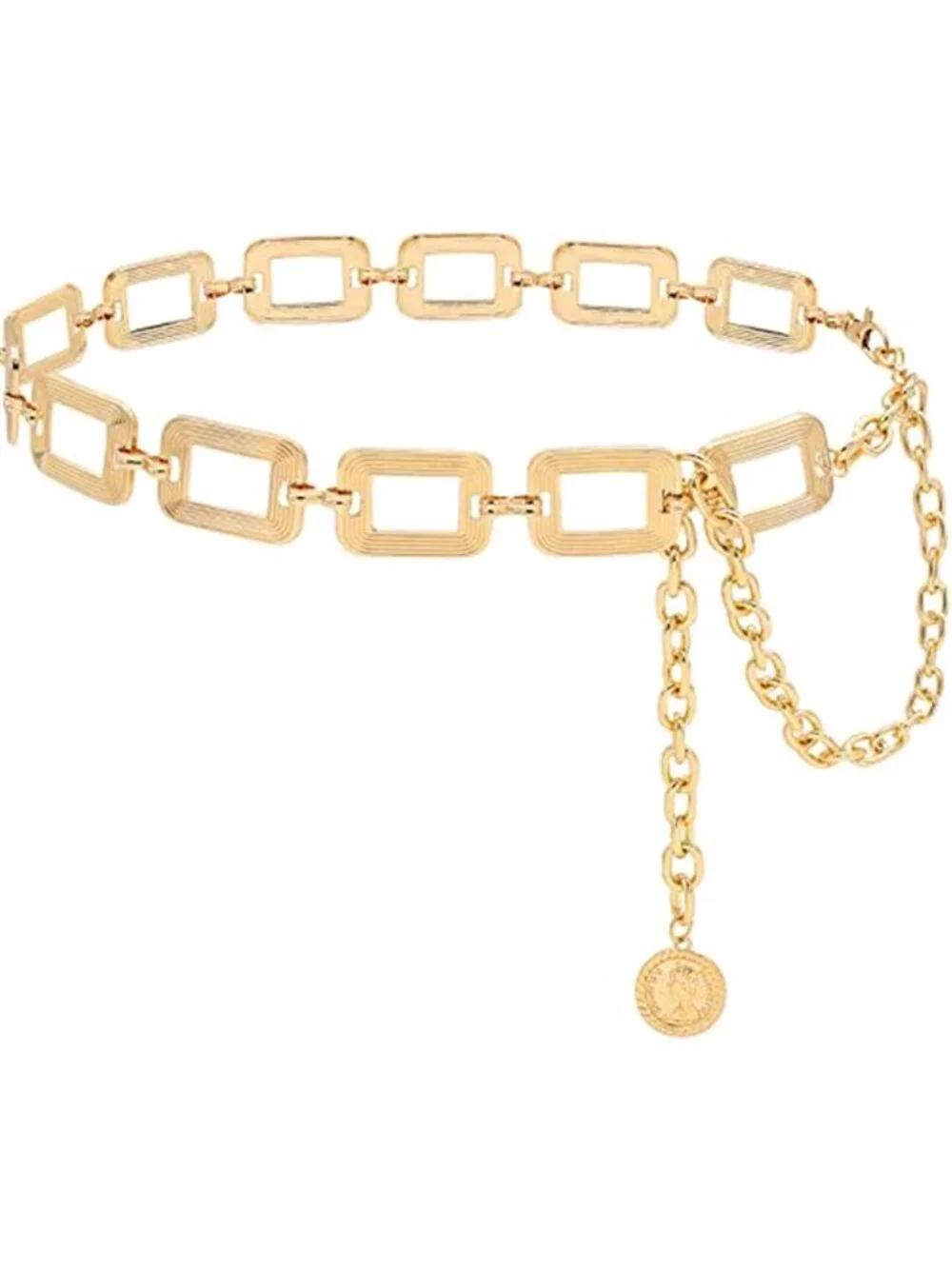 Women's Chain Belt Metal Waist Belt Chunky Belly Link Belt